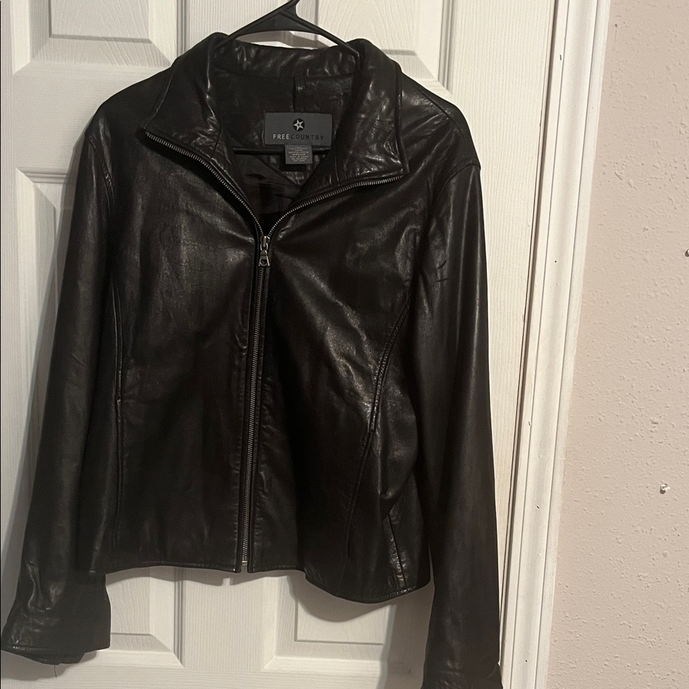 Free Country Women's Dark Leather Jacket